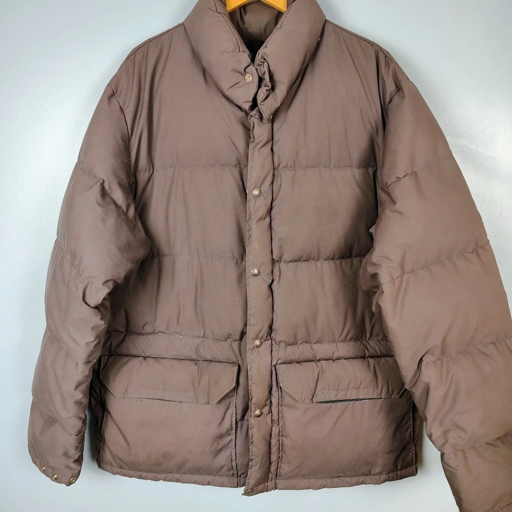 Vintage The North Face Brown Down Puffer Parka Jacket Made in USA XL RN61661